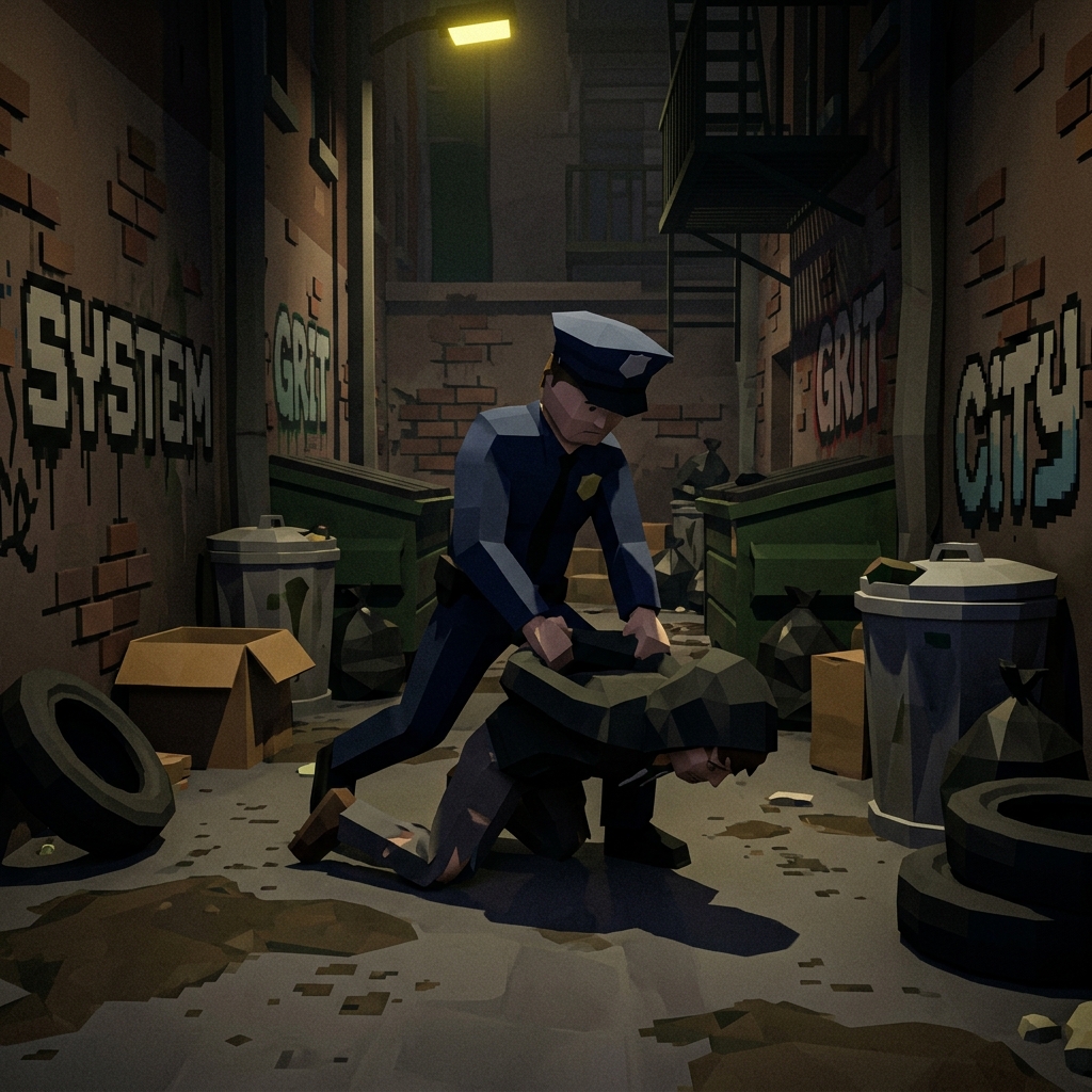Police arresting a criminal